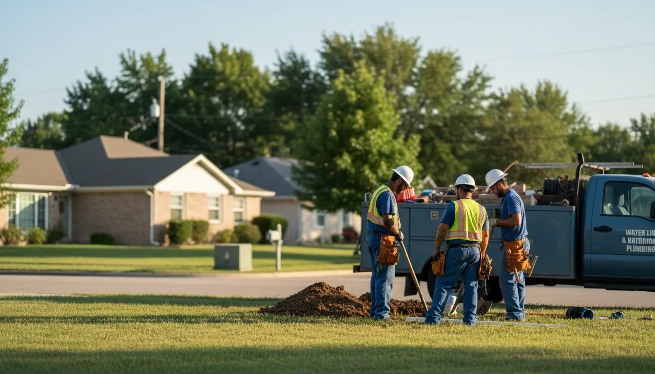 Residential water line and bathroom plumbing service in Mansfield, TX
